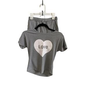 Preppy-PJ Set-Soft-Short‎ Sleeve-Shorts-Gray-Girls-10